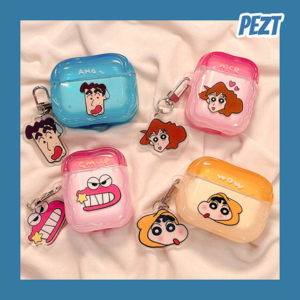 可爱卡通蜡笔小新适用AirPods1/2保护套AirPods4代苹果耳机套无线蓝牙耳机壳airpodspro2硅胶情侣防摔新三代