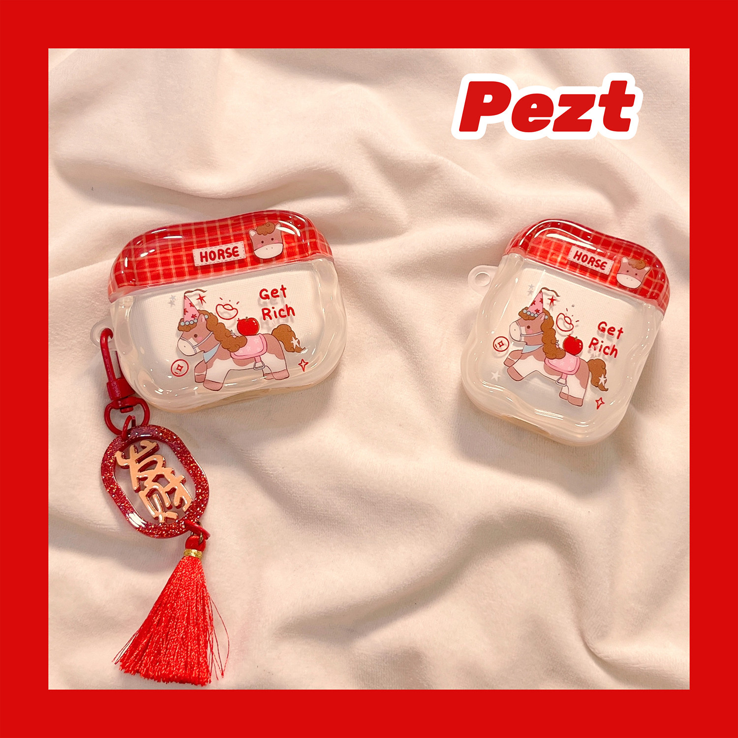 卡通可爱小马适用airpodspro3保护套新4代airpods3耳机壳二代苹果airpodspro2耳机保护套airpods4防摔马年女,3C数码配件,耳机保护套,淘宝优惠券,粉丝福利购,淘宝优惠卷