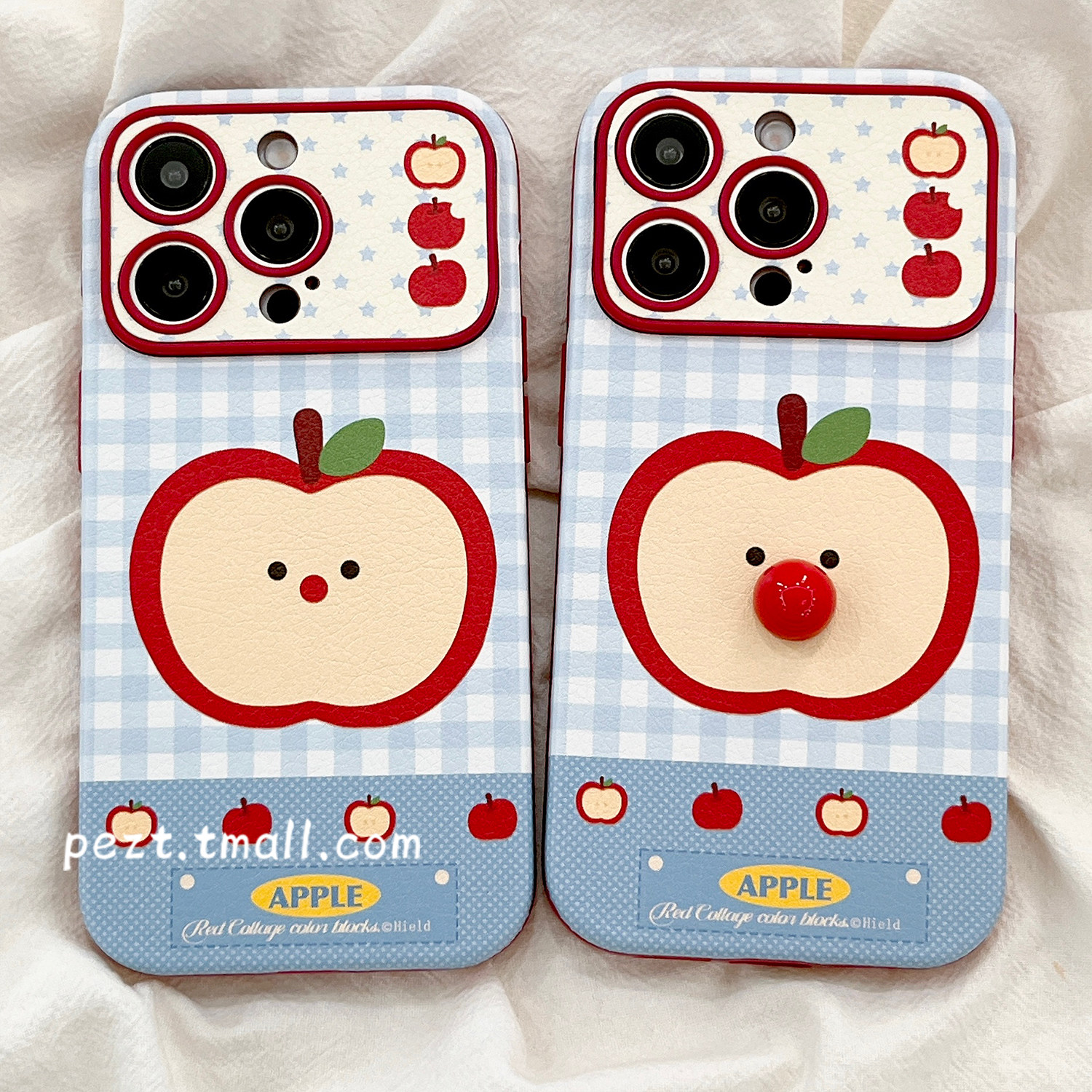 格纹卡通萌系苹果表情立体适用苹果17手机壳皮质iphone16promax软壳硅胶17pro可爱新款15Pro防摔14女16全包套,3C数码配件,手机保护套/壳,淘宝优惠券,粉丝福利购,淘宝优惠卷