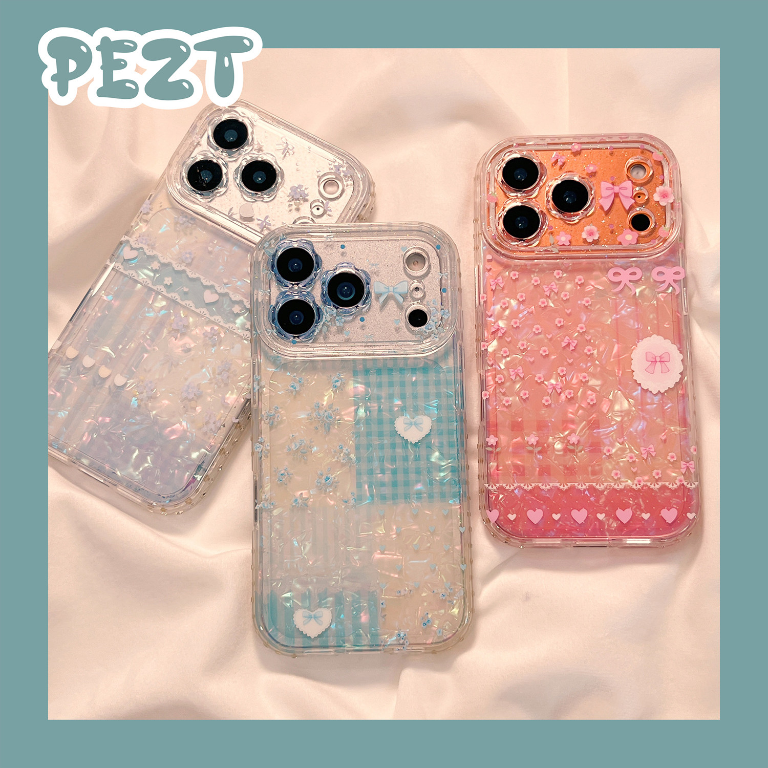 日韩ins风小碎花贝壳纹适用苹果17手机壳iphone16promax少女心18promax新款14防摔13高级感15Pro女保护套全包