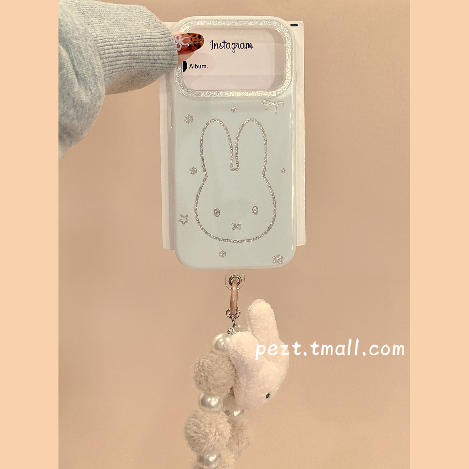 可爱米菲兔雪花适用苹果17手机壳带毛绒挂绳iphone16promax闪粉17pro新款13防摔套15Pro卡通14女16Pro全包,3C数码配件,手机保护套/壳,淘宝优惠券,粉丝福利购,淘宝优惠卷