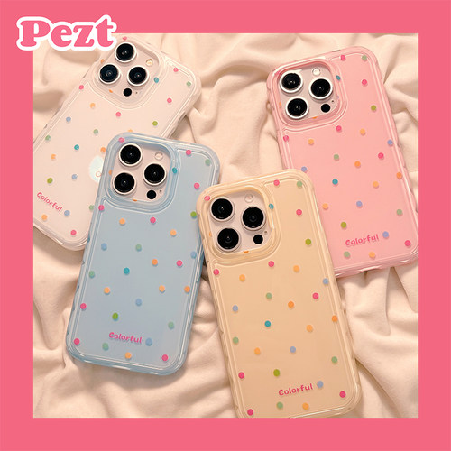 ins风彩色波点手机壳新款