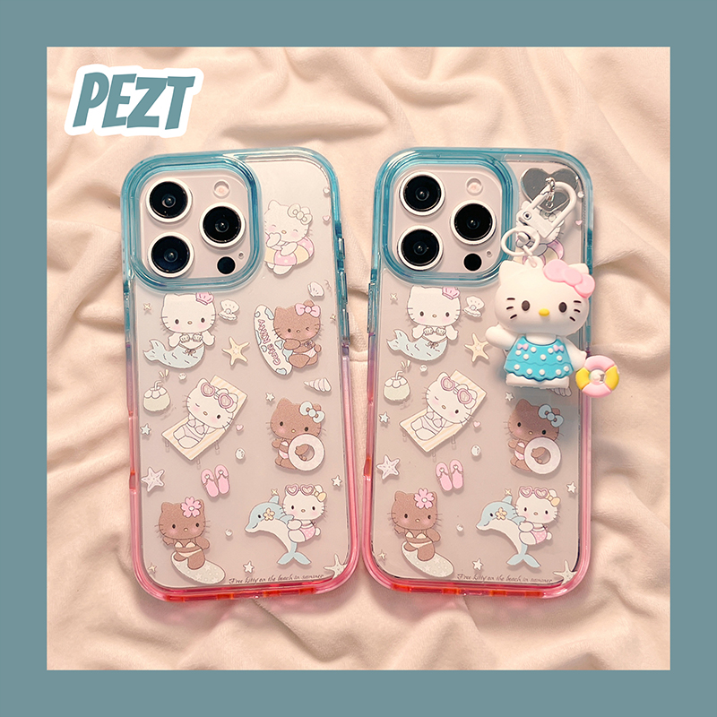夏季可爱hellokitty手机壳带挂件