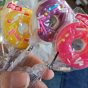步步旺 甜甜圈棒棒糖10-30支桶装创意可爱网红零食水果口味儿童糖