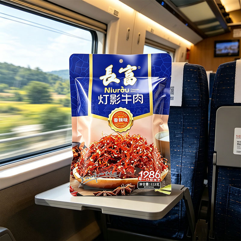 高铁同款长富灯影牛肉113g香辣五香味贵州特产牛肉丝即食休闲零食