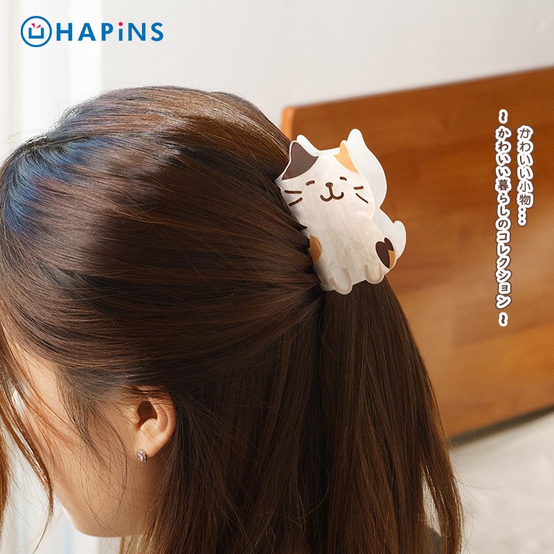 HAPiNS三花猫鲨鱼夹发量少半扎发发夹后脑勺头发夹子头饰发抓