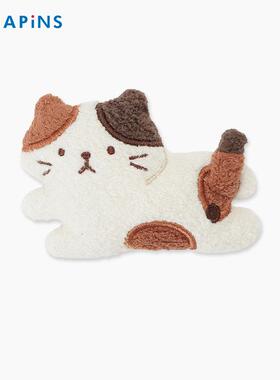 HAPiNS猫咪毛绒公仔玩偶徽章包包装饰胸针挂件送朋友生日礼物