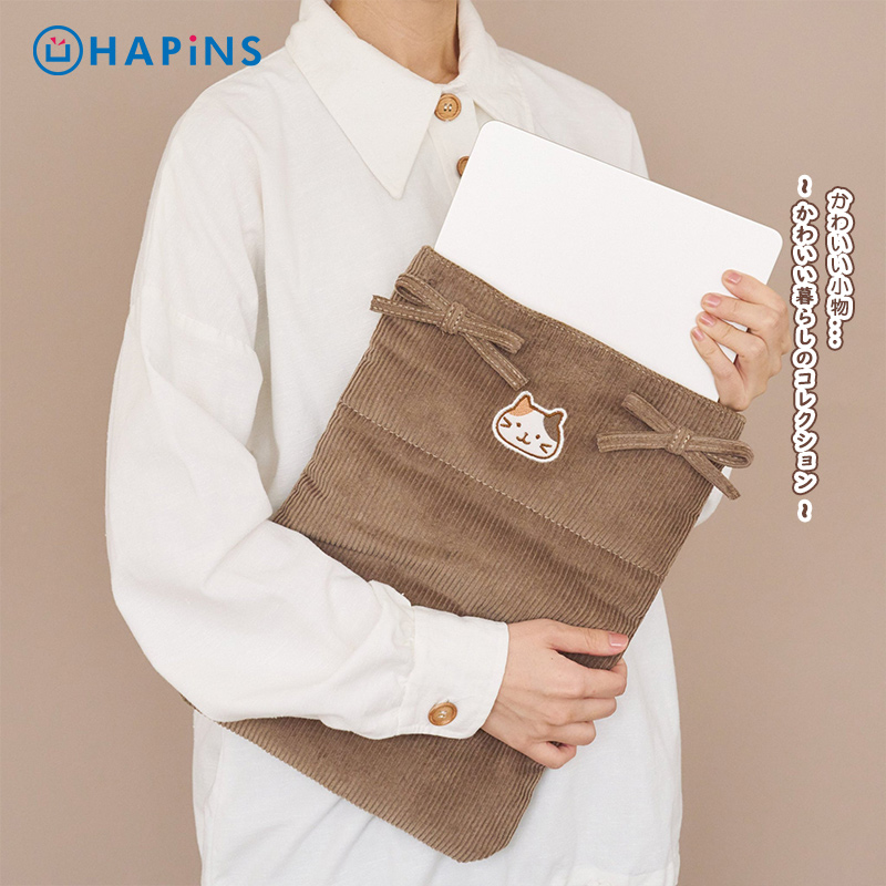 Hapins日本三花猫灯芯绒系列玩偶/玩偶挂件卡包斜挎包笔记本电脑