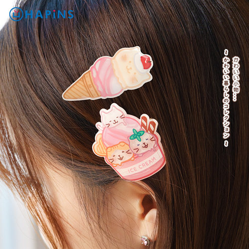 【小猫发夹】HAPiNS亚克力刘海边夹可爱发夹季侧边一字夹女三花猫