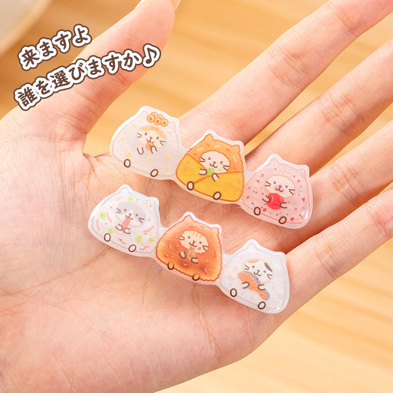 【小猫饭团发夹】HAPiNS亚克力刘海边夹可爱发夹季侧边一字夹女猫