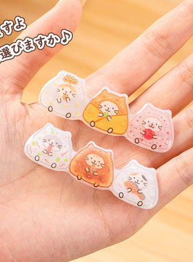 【小猫饭团发夹】HAPiNS亚克力刘海边夹可爱发夹季侧边一字夹女猫