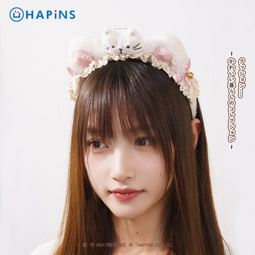 日本HAPiNS三花猫可爱发箍女款头饰束发带头箍毛绒发捆发卡洗脸用