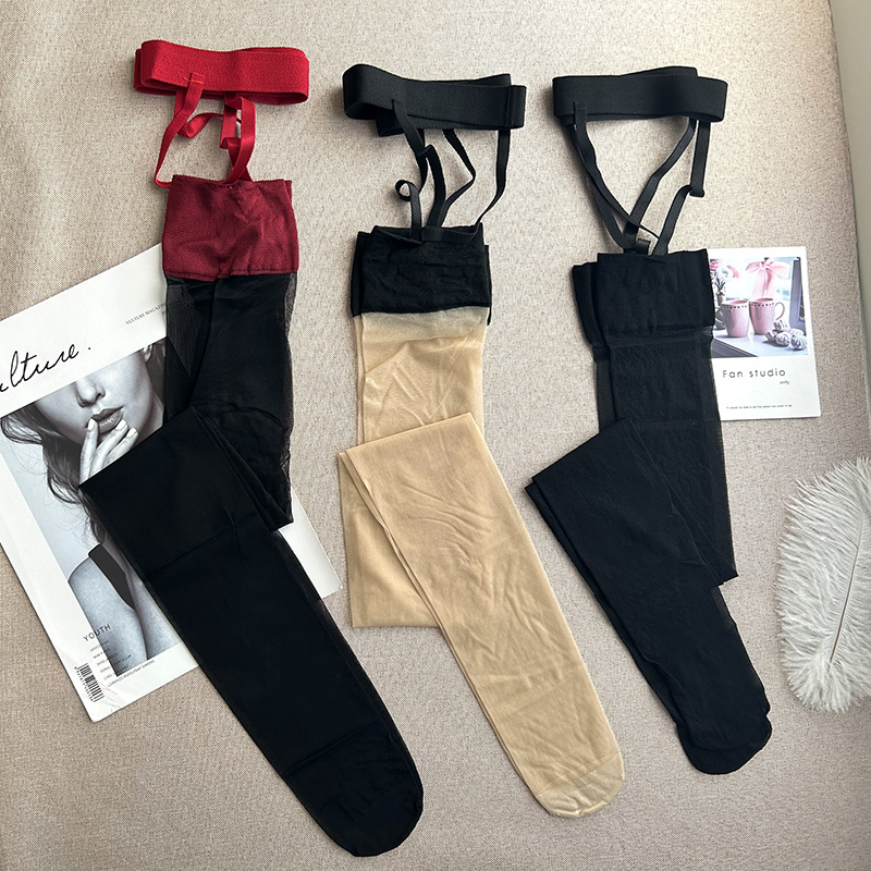 丝袜诱惑！性感超薄透明撩人美腿袜吊袜连长筒袜黑丝高筒袜丝袜