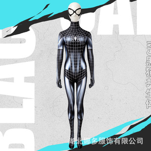 女蜘蛛侠紧身衣MJ黑猫共生体cosplay女连体衣眼罩套装J19081EA