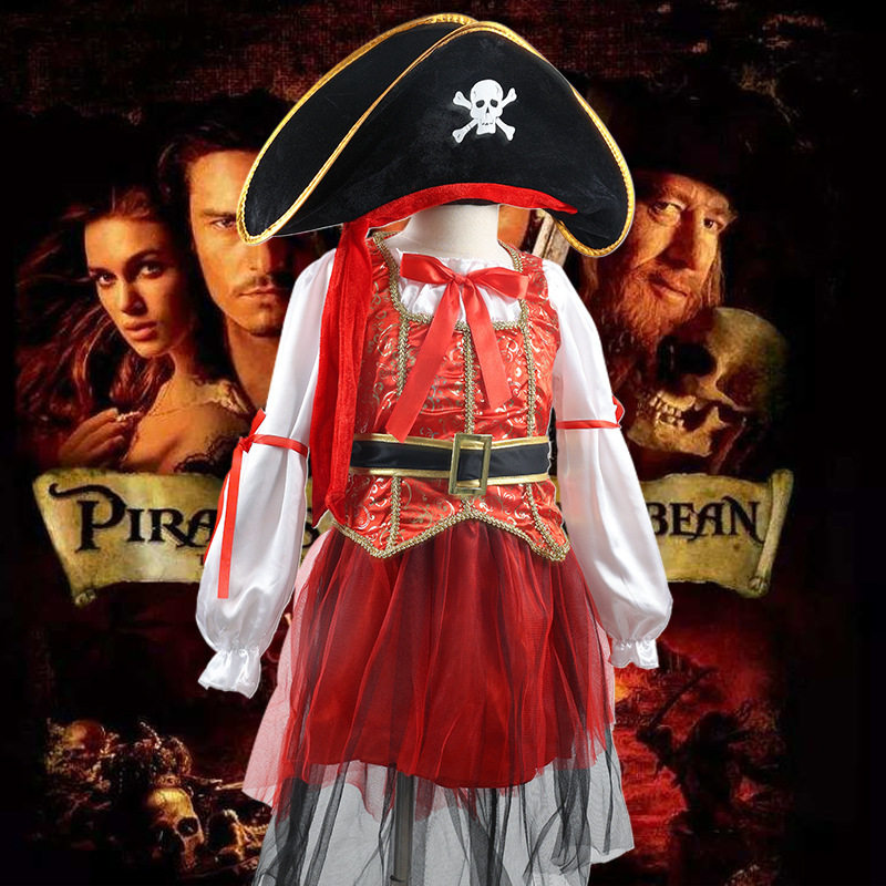 万圣节童装表演儿童演出服cos裙子套装海盗cosplay舞蹈服装现货