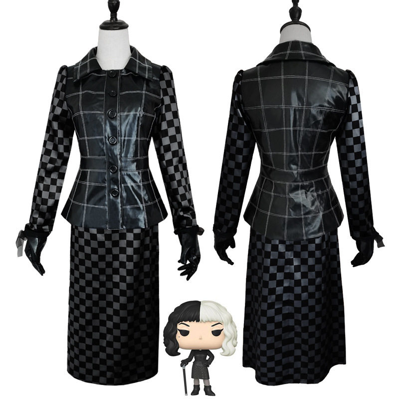 黑白魔女库伊拉cos服角色扮演德维尔cosplay黑色套装万圣节