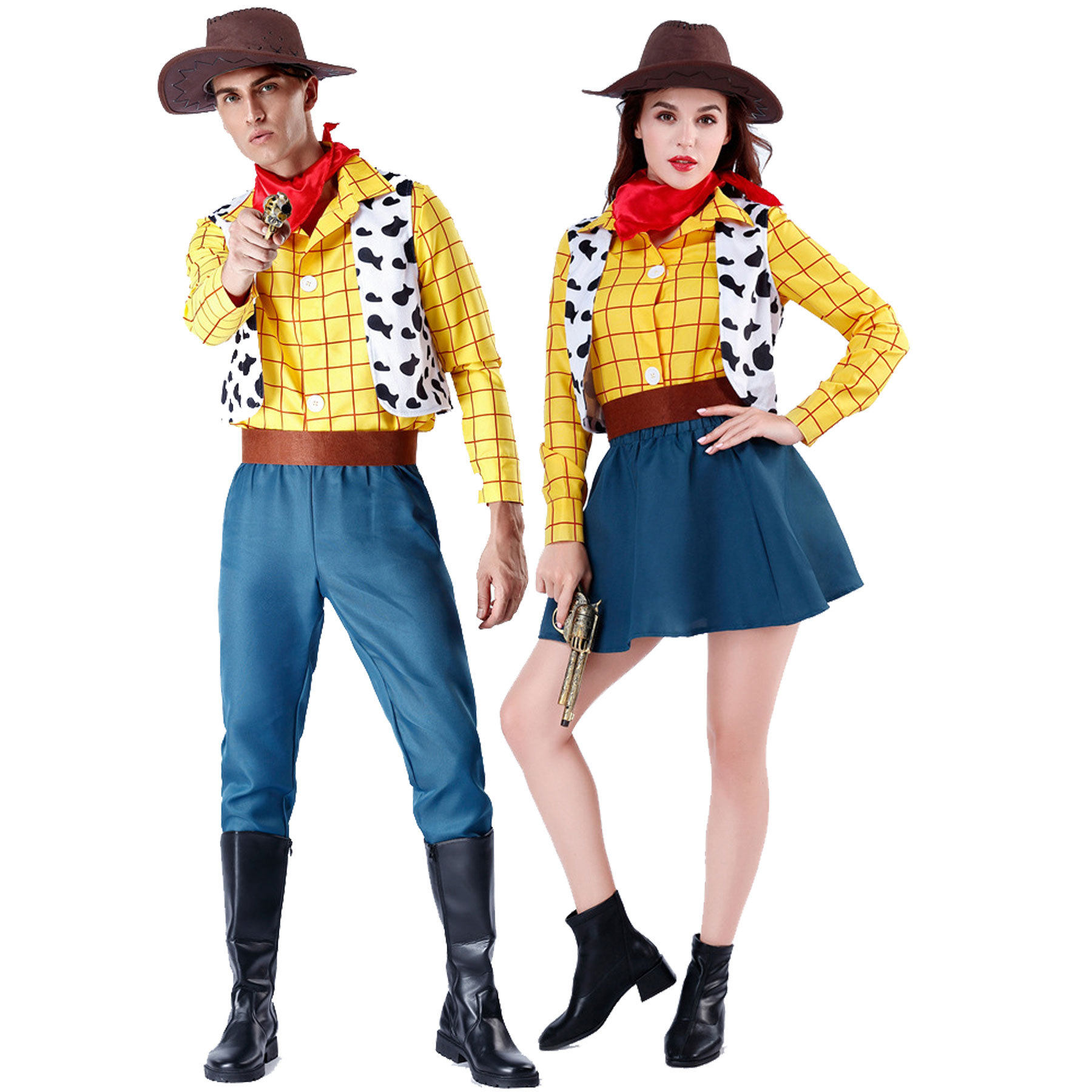 万圣节cosplay服装玩具总动员胡迪情侣装西部牛仔男女派对舞台装