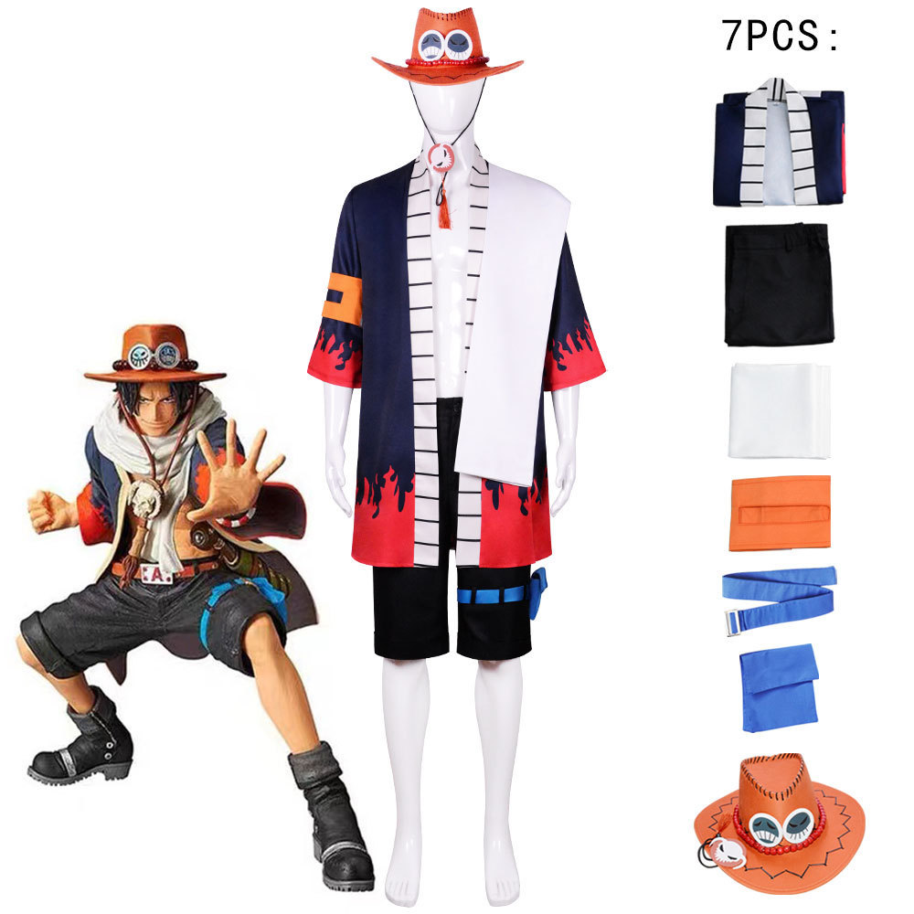 海贼王cos服火拳艾斯cosplay和服全套现货二次元角色扮演服装现货