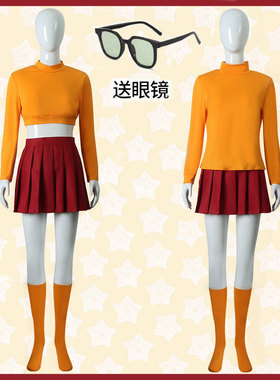 史酷比狗维尔玛cos服万圣节角色表演服Scooby-DooVelmacosplay
