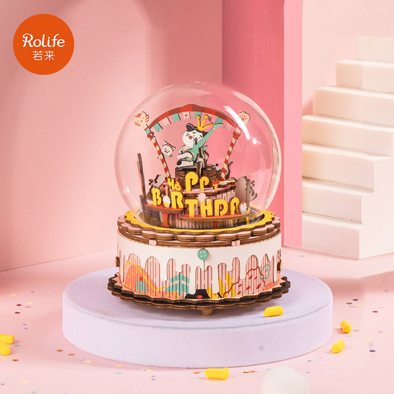 rolife若来八音盒diy手工音乐盒木质拼装积木生日儿童节礼物女孩