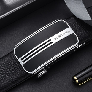 博斯绅威BOSSSUNWEN头层牛皮皮带自动扣商务裤腰带礼盒装送老公