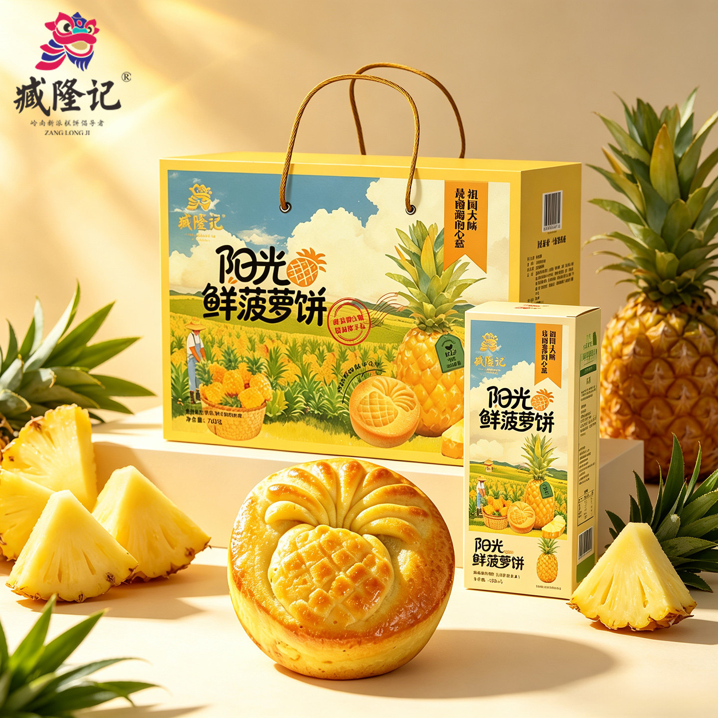 臧隆记徐闻阳光鲜菠萝饼礼盒720g