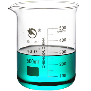 蜀牛玻璃烧杯实验器材耐高温带刻度100带把250带柄500化学1000ml
