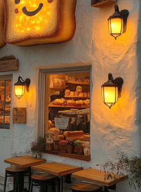 户外大型玻璃钢面包艺术雕塑模型门头广告牌发光灯箱装饰壁挂摆件