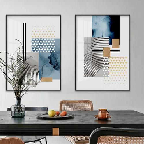 层叠欧式单幅餐厅装饰画现代简约抽象饭厅墙面挂画轻奢风壁画