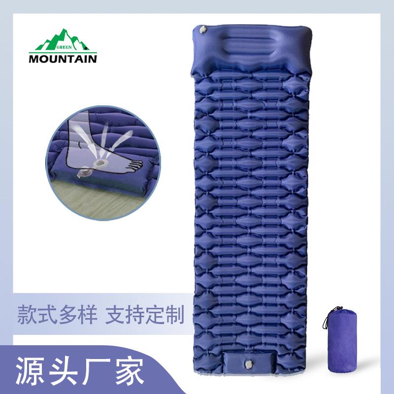 户外充气垫脚踩泵自动充气睡垫哑铃睡垫野营露营午休防潮垫