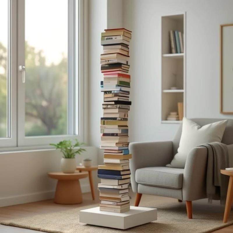 隐形书架北欧网红创意儿童立体转角落地置物架客厅免安装家用书柜