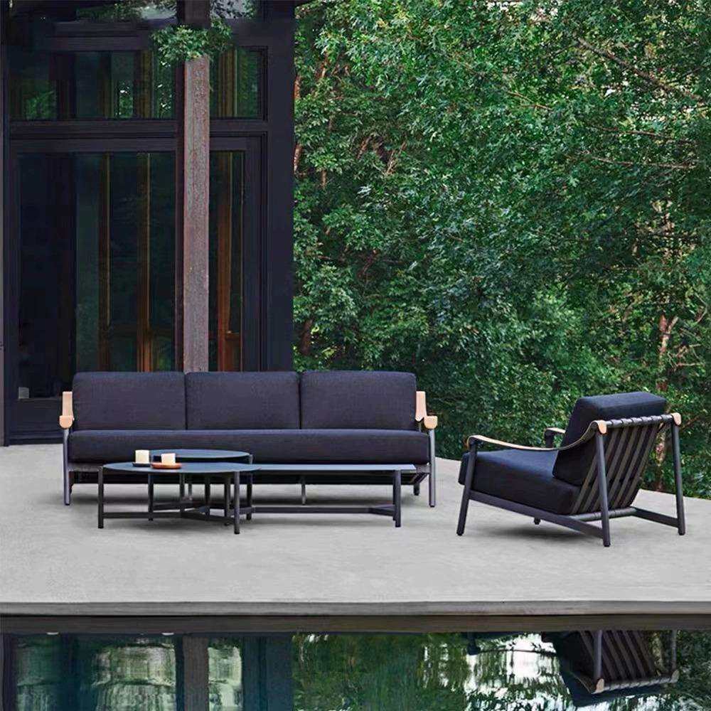 户外庭院沙发茶几民宿室外设计师网红异型简约样板房户外休闲家具