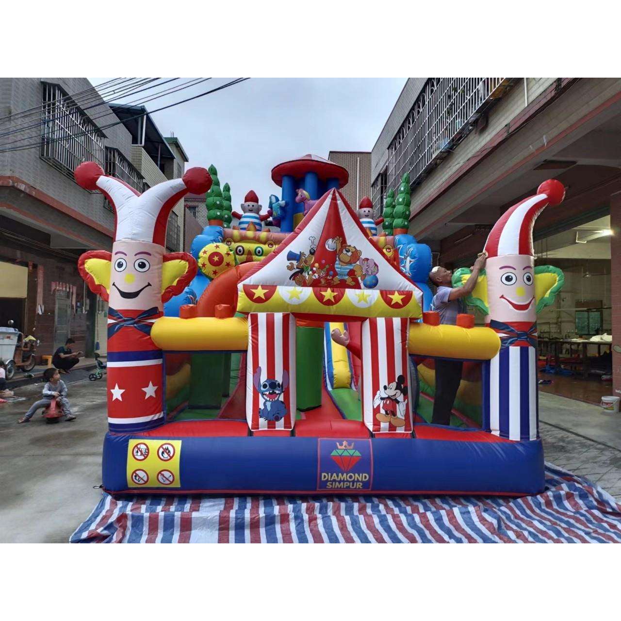 儿童充气转马滑梯城堡组合室外大型2023新款外贸户外出口乐蹦蹦床