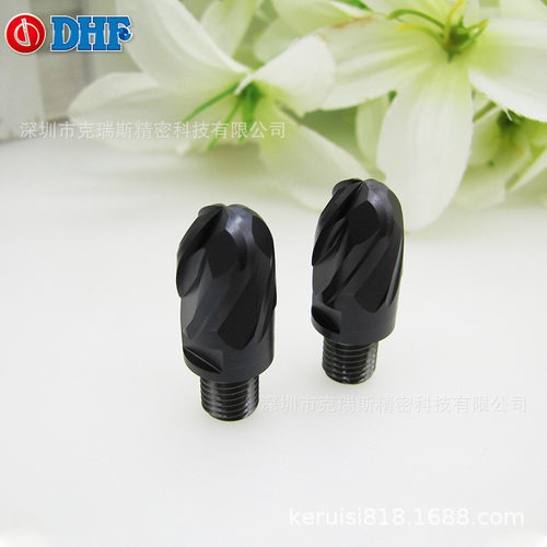 DHF钨钢球头刀头R6*4T可换式铣刀头 X-UBT1204 锁牙式铣刀头 65度