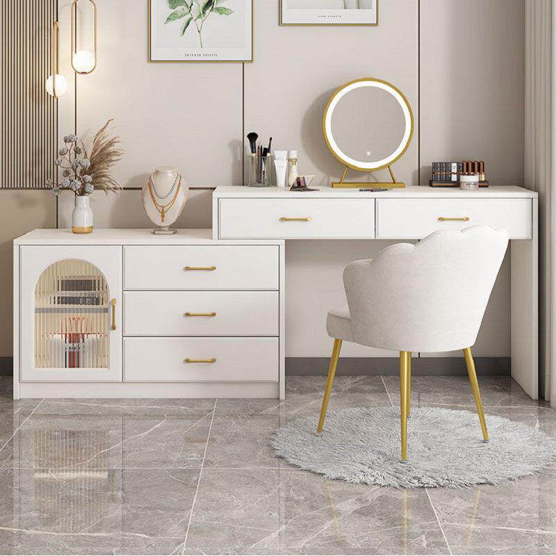 新款实用梳妆台卧室化妆台主卧收纳柜奶油风书桌新款可伸缩化妆桌