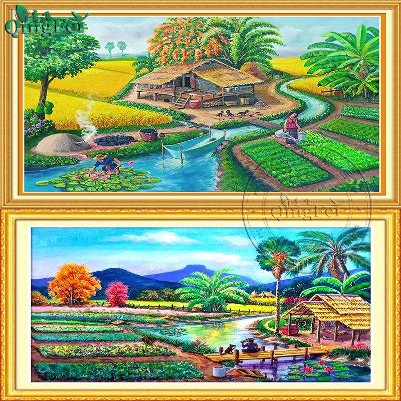 青飞农场生活十字绣五谷丰登田园风光FarmLife东南亚越南柬埔寨