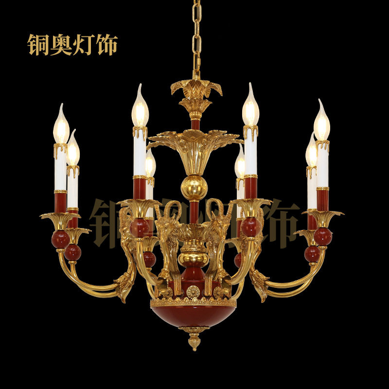 法式全铜吊灯欧式别墅中空客