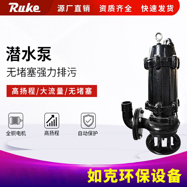 如克潜污水泵市政排水干式安装管道泵耐腐蚀污水循环抽吸泵