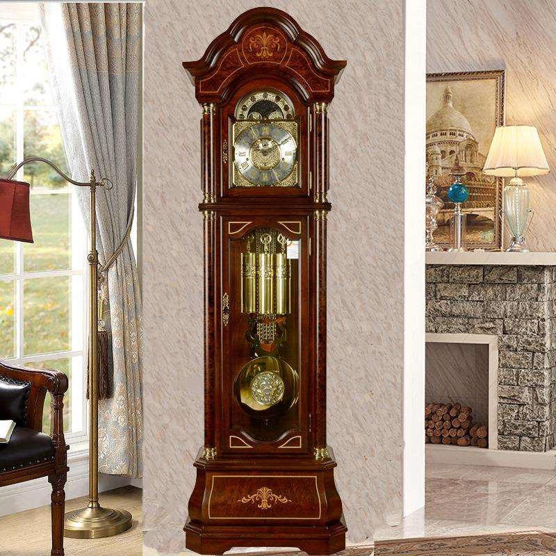欧式机械落地钟欧式客厅创意座钟摆件立钟大摆钟樱桃木摇摆钟表