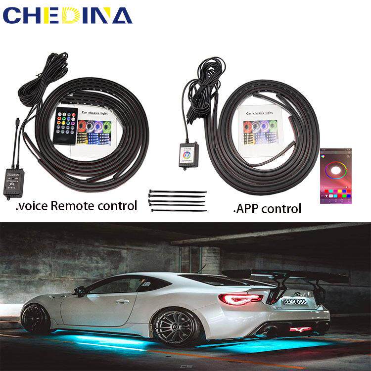 Amazon60*9090*120汽车底盘灯RGB七彩遥控音乐声控一拖四氛围灯