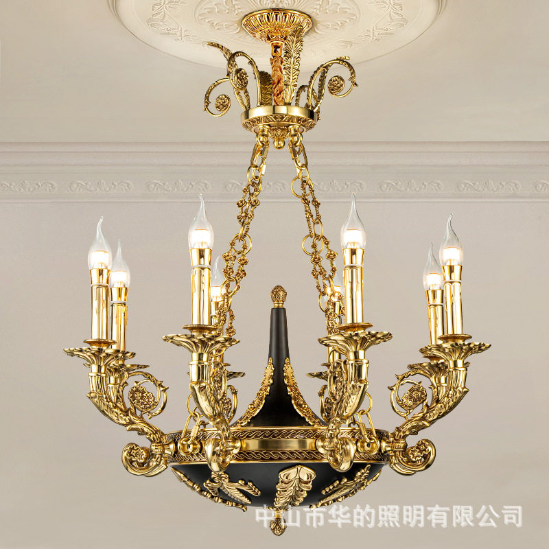法式纯铜高端脱蜡全铜吊灯欧