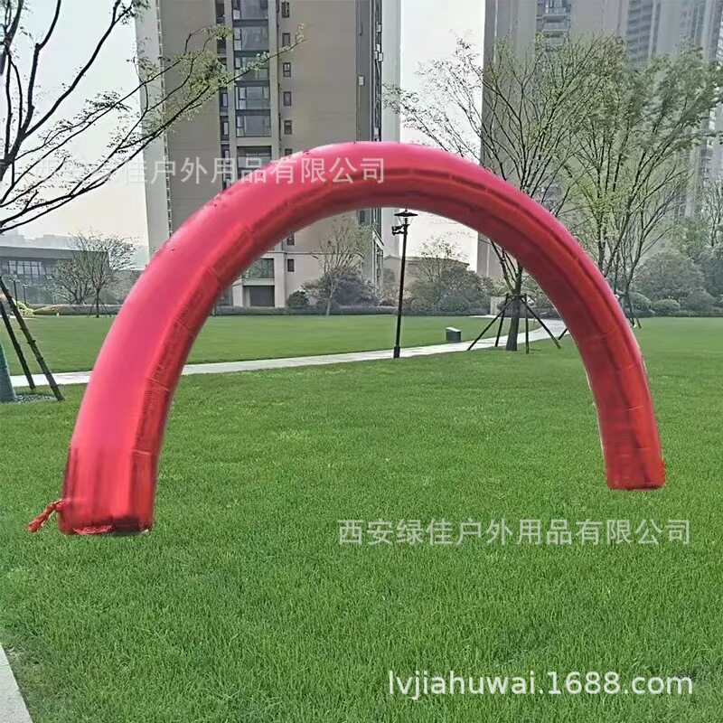 网红户外喜庆充气式拱门活动红金双龙立柱门婚庆节庆彩虹气模