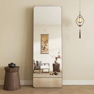 实木全身落地镜5mm加厚镜片高清防爆壁挂墙穿衣镜子家用卧室玄关