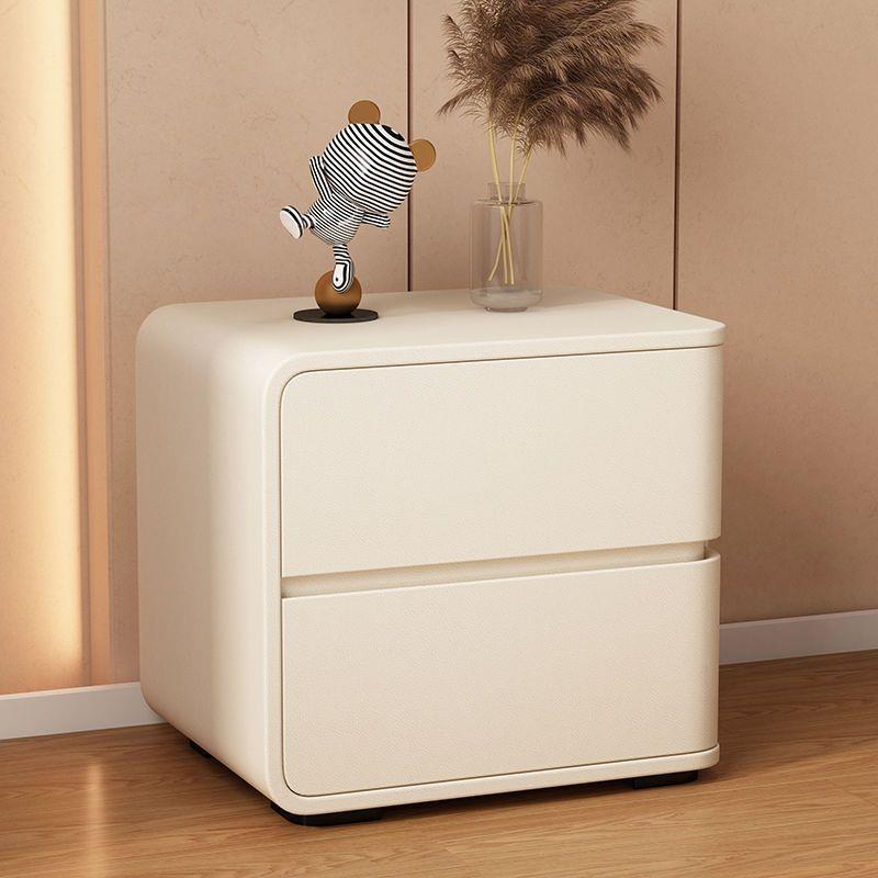 高级感床头柜简约现代轻奢小型实木床边柜网红奶油风卧室储谷无从