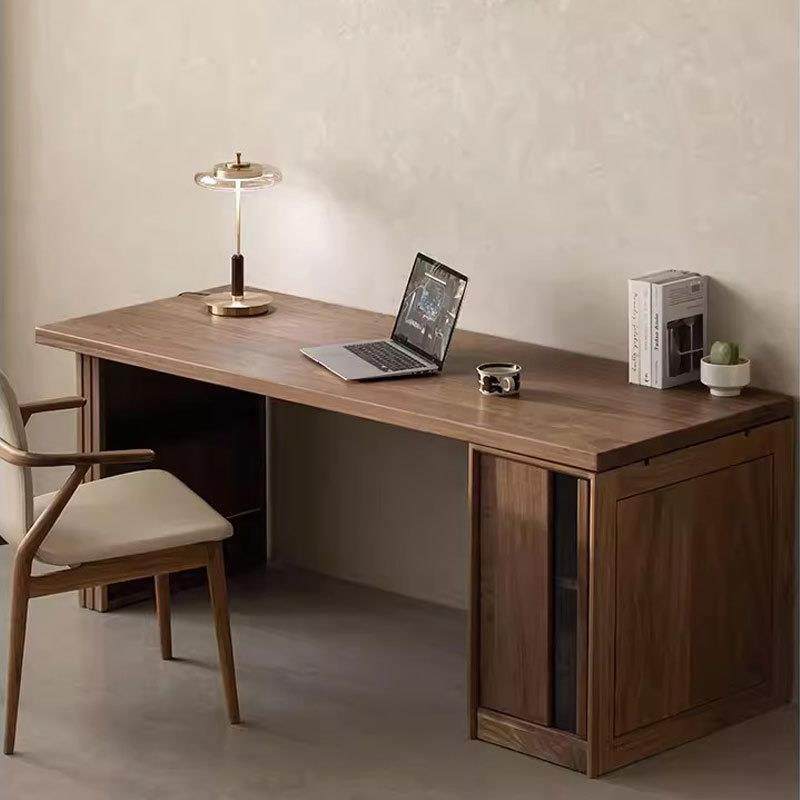 北美黑胡桃实木茶桌阳台樱桃木新中式木餐桌家用泡茶台一体大书桌