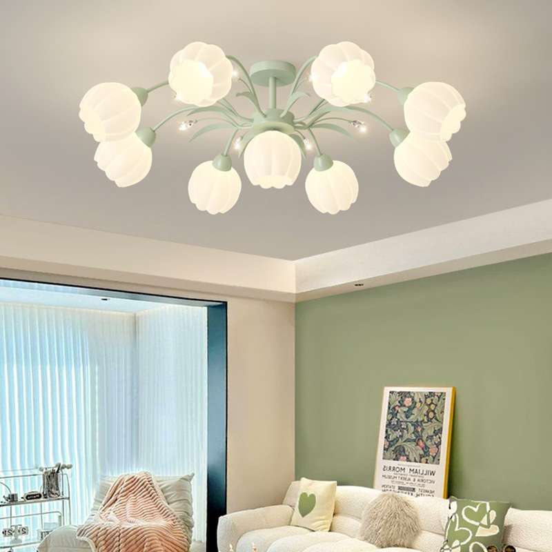 客厅吊灯现代简约大气吸顶灯2023年新款法式奶油风感大厅灯具