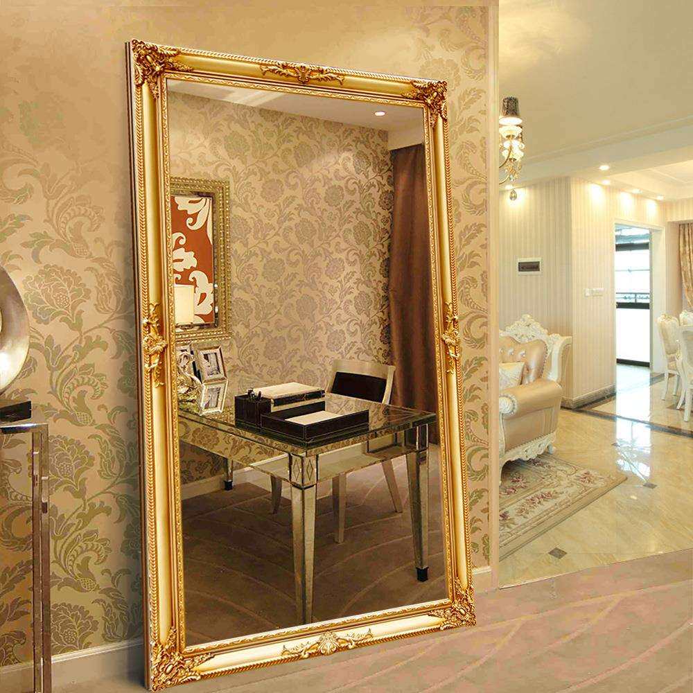 欧式穿衣镜子高端雕花全身镜落地镜法式复古大镜子壁挂美式画框镜