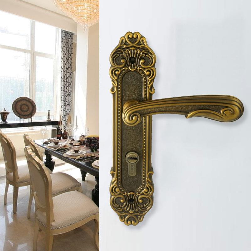 欧式室内静音门锁机械执手房门锁实木门锁通用型锌合金把手锁具