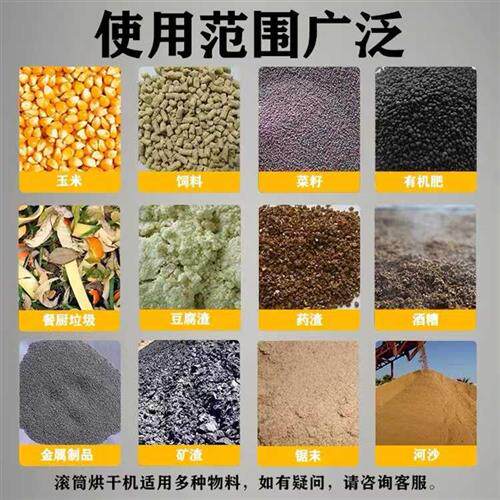沙棘锯末粮食烘干机砂石铝箔矿渣工业盐干燥机沙子滚筒饲料烘干机