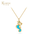 K&IRENE可艾琳龙宝宝系列18K金祖母绿项链送女友生日 七夕礼物